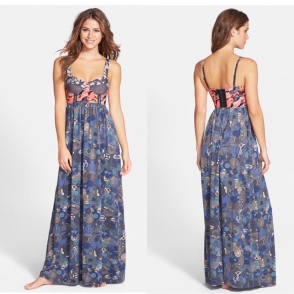 Maaji Womens Multicolor Floral Print Maxi Dress